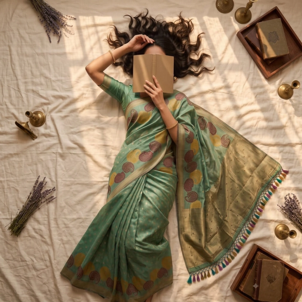 About Us - three women in traditional sarees