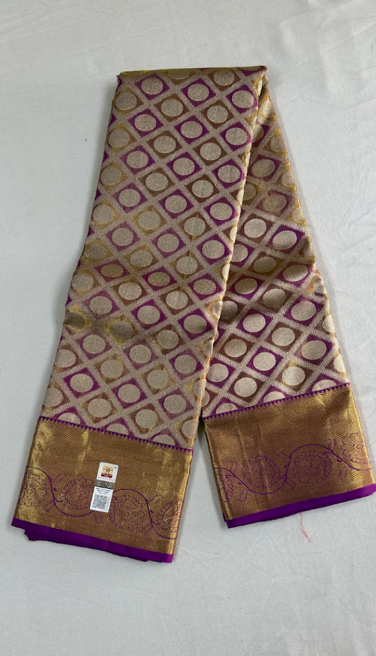 kanchipuram bridal tissue saree