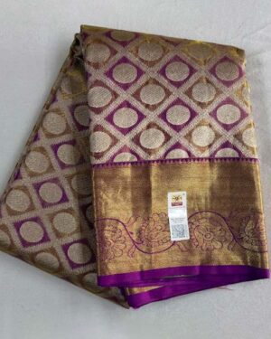 kanchipuram bridal tissue saree
