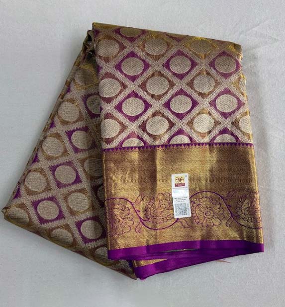 kanchipuram bridal tissue saree